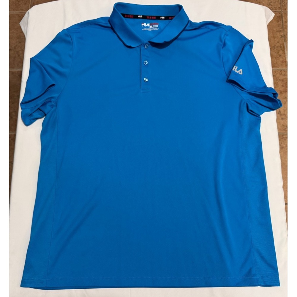 Fila Sport Men's Polo Shirt - Blue - Size XXL - Very Good Condition - 100% Poly
